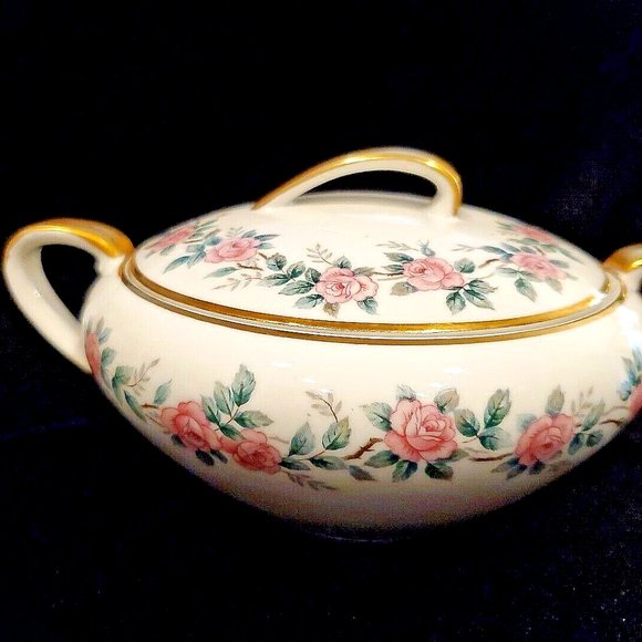 Noritake China Pattern 5412 Pink Rose Band Sugar Bowl ~ Retired ~ Made in Japan - Picture 2 of 5
